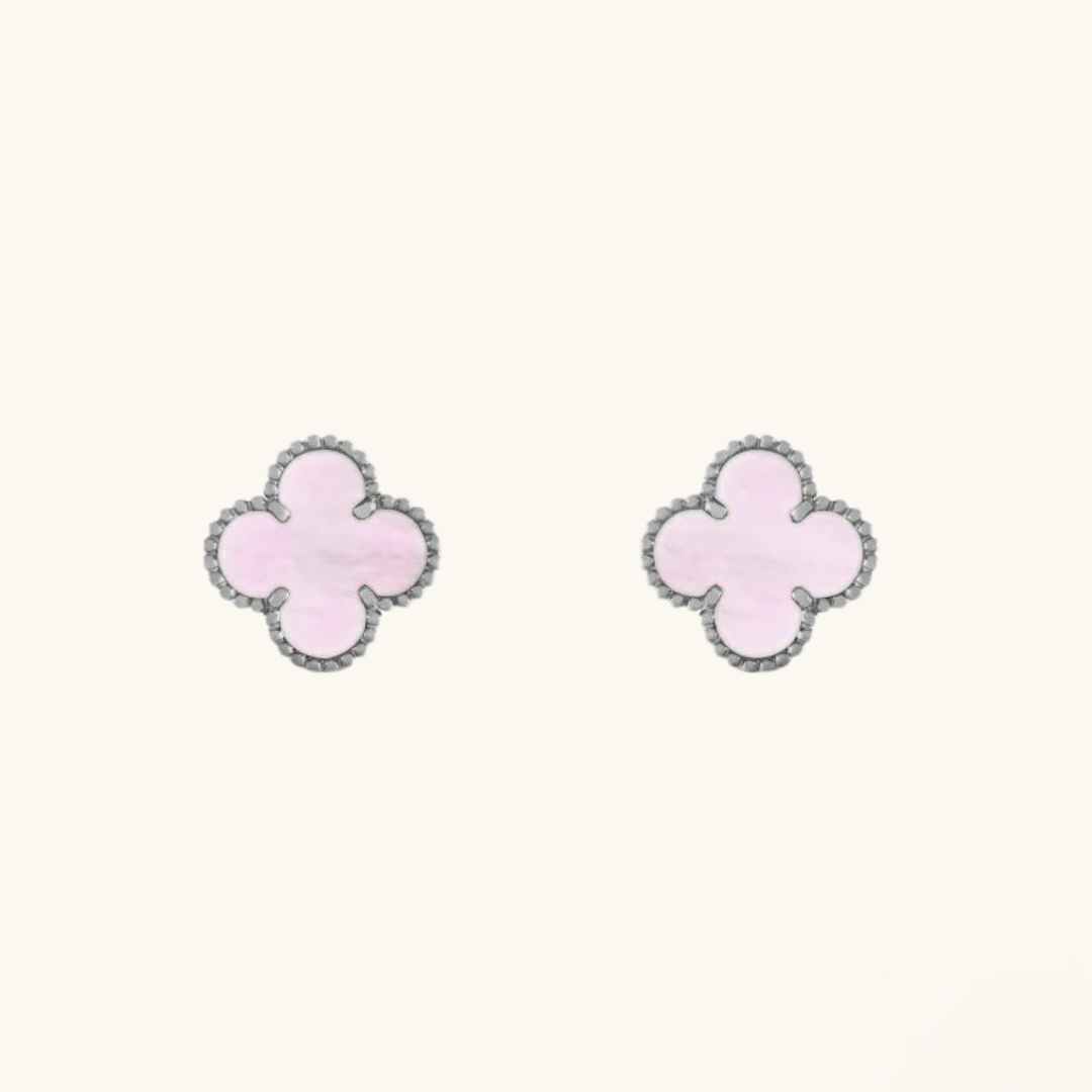 CLOVER | Rosa/Silber Ohrringe