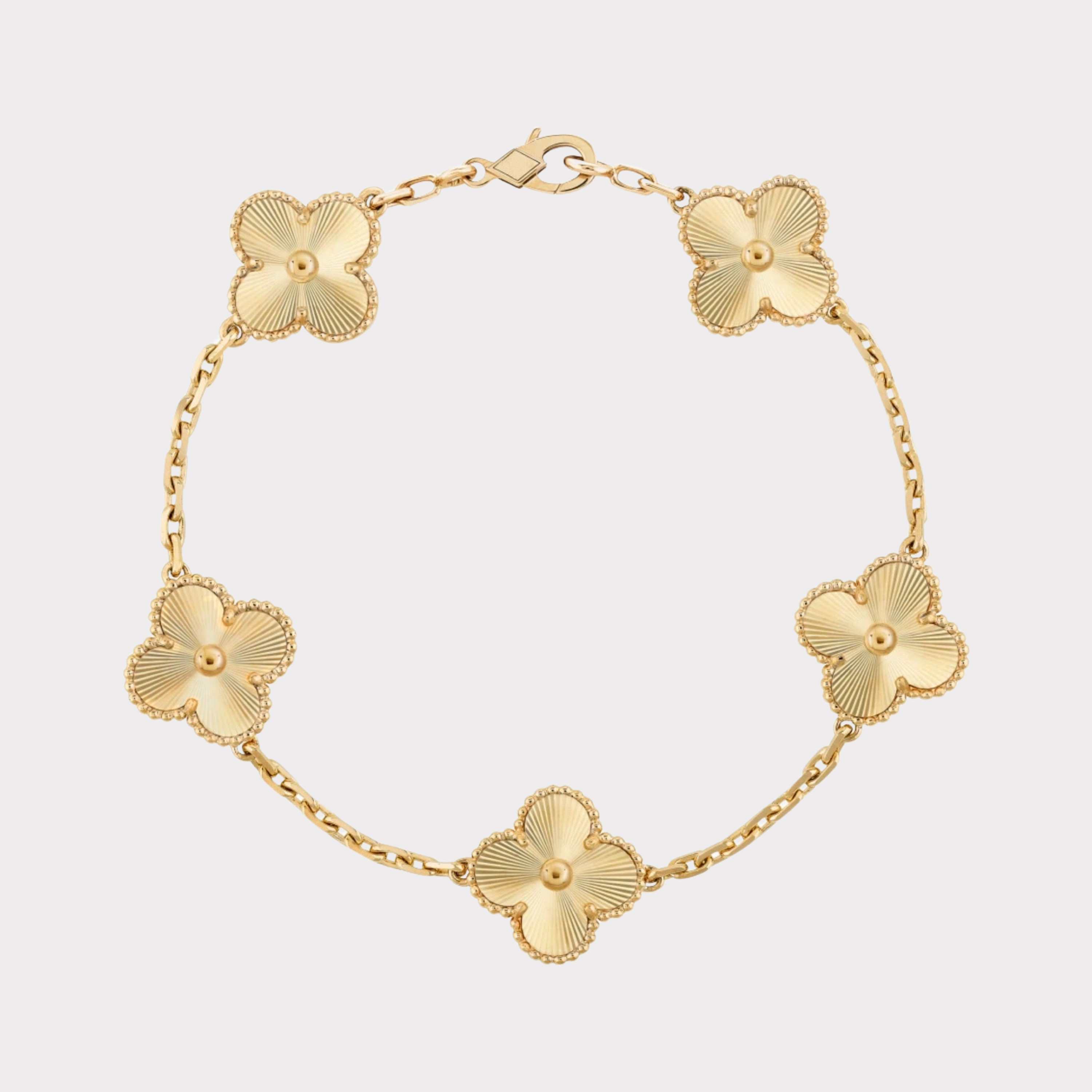 Golden Guilloché | Clover Bracelet