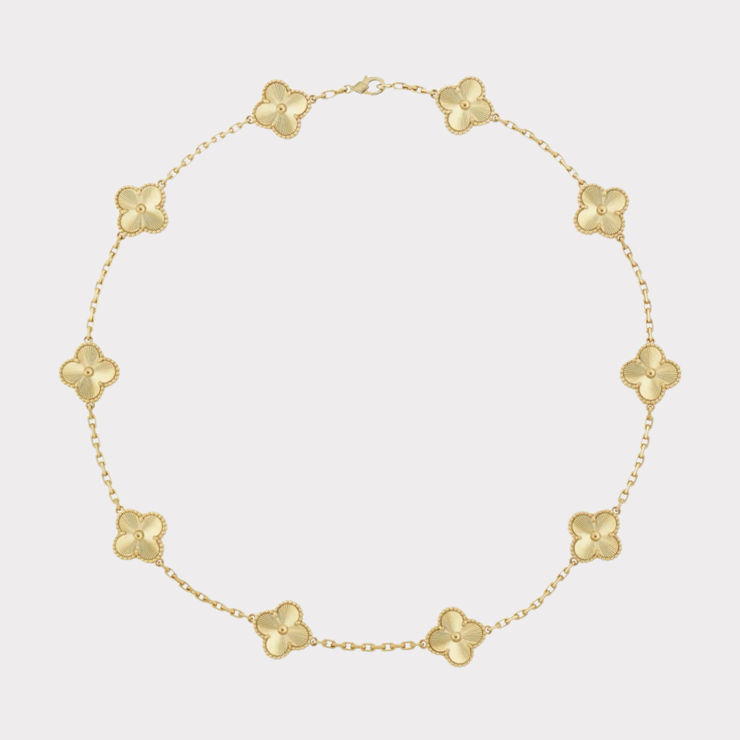 Golden Guilloché Luxe | Clover Necklace