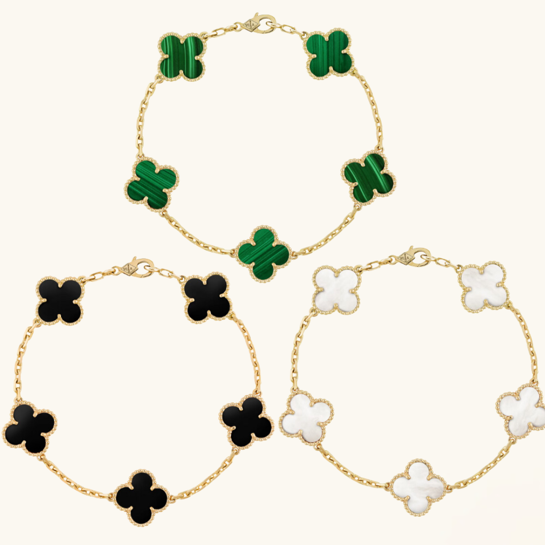 3-teiliges Kleeblatt-Armband-Set