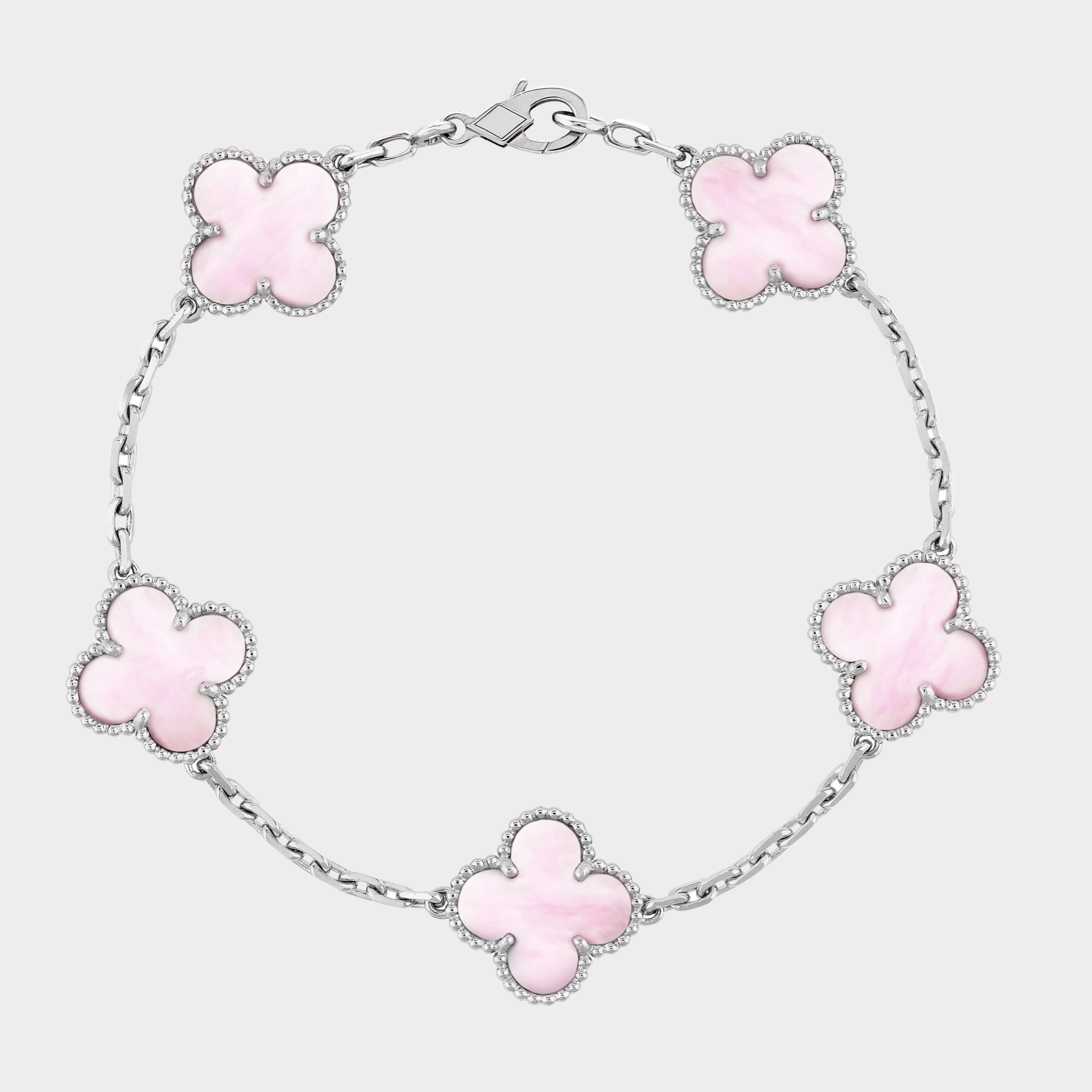 Silver Pink | Clover Bracelet