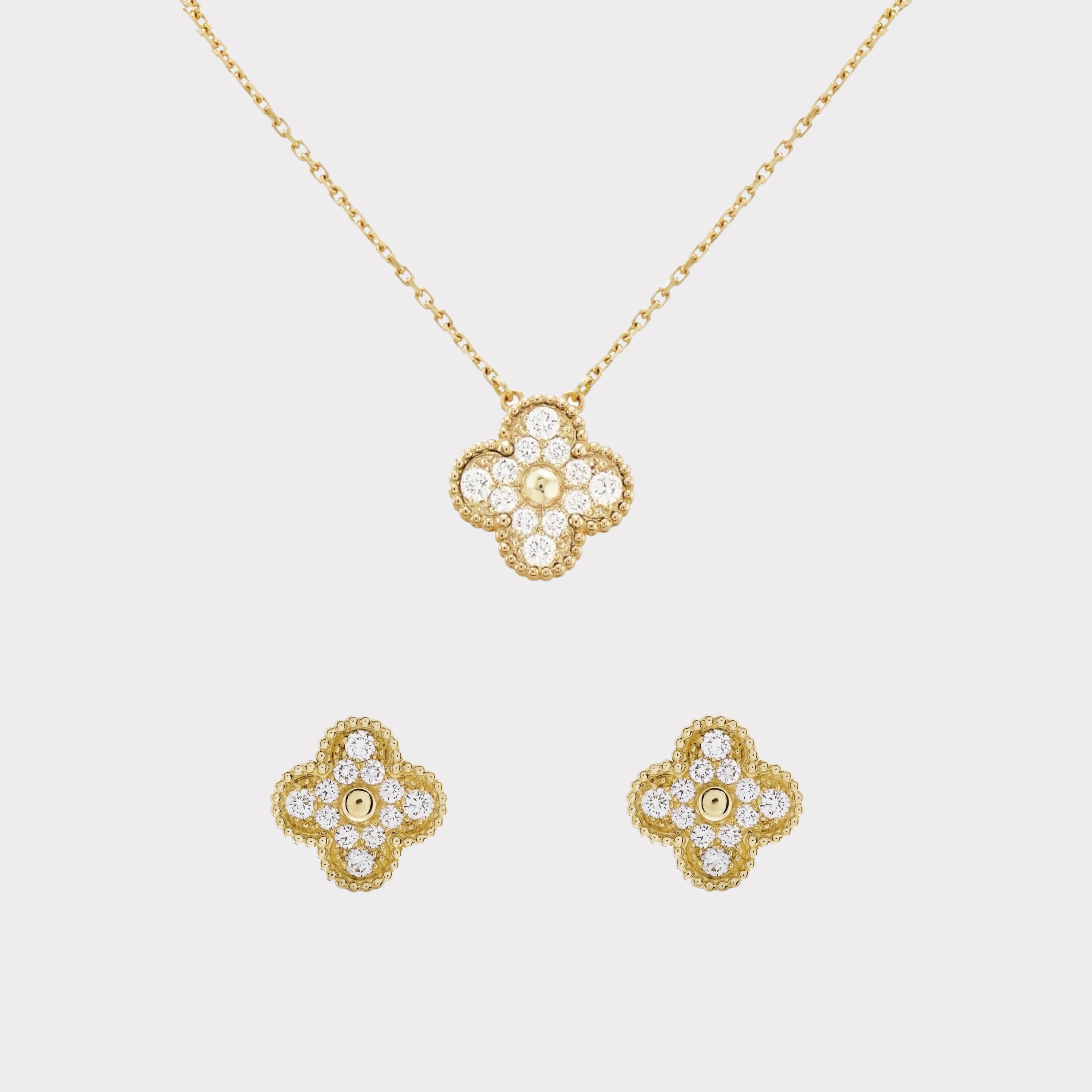 Golden | Clover Diamond Set