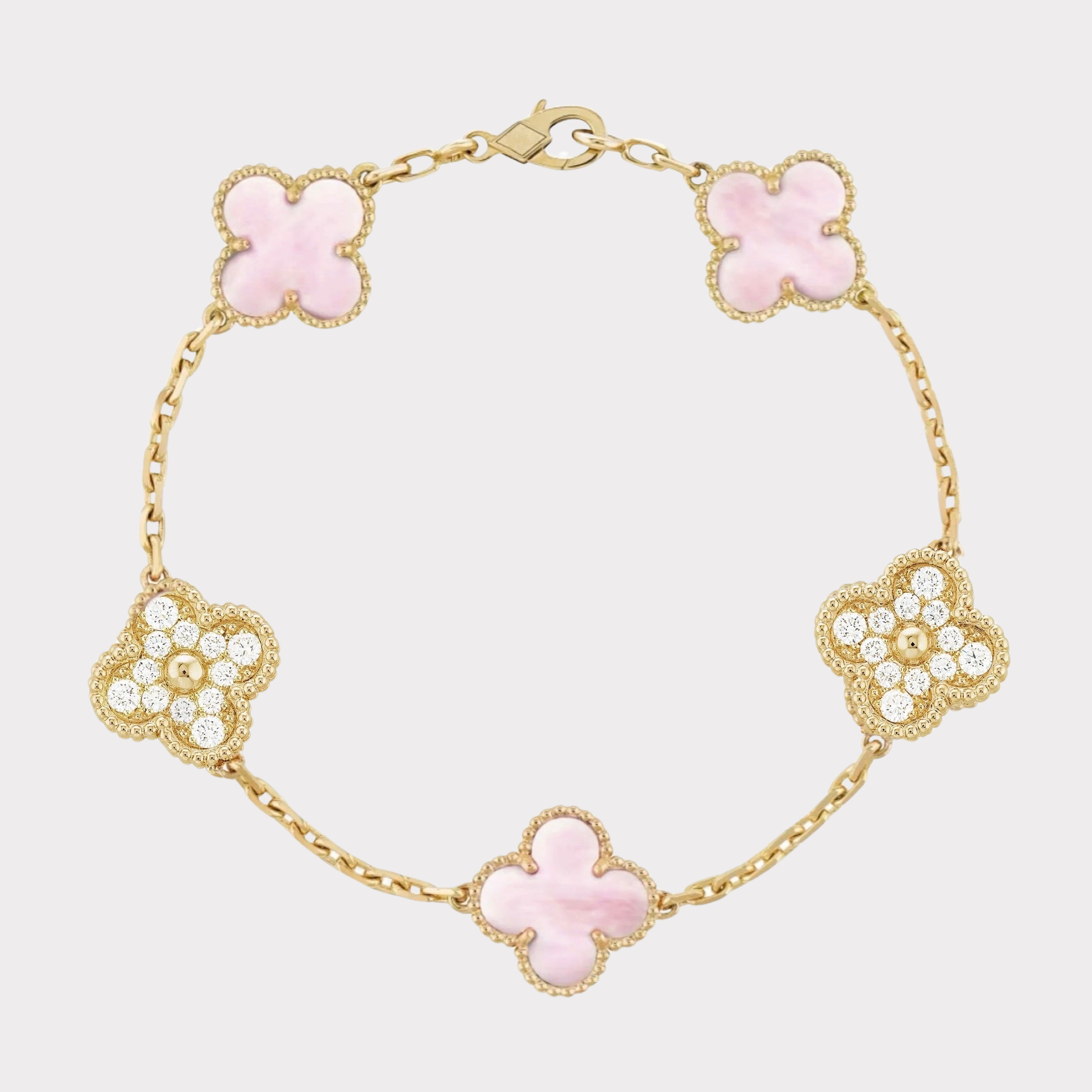 Golden Pink | Clover Diamond Bracelet