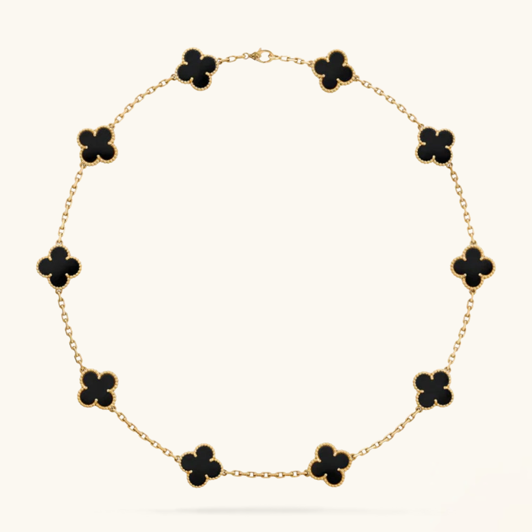 CLOVER | 10 Motive Schwarze Halskette