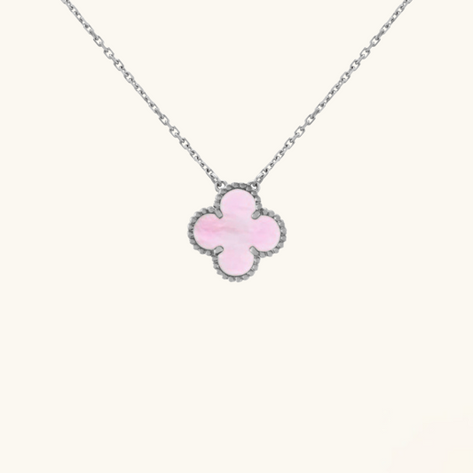 CLOVER | Pink/Silber Halskette