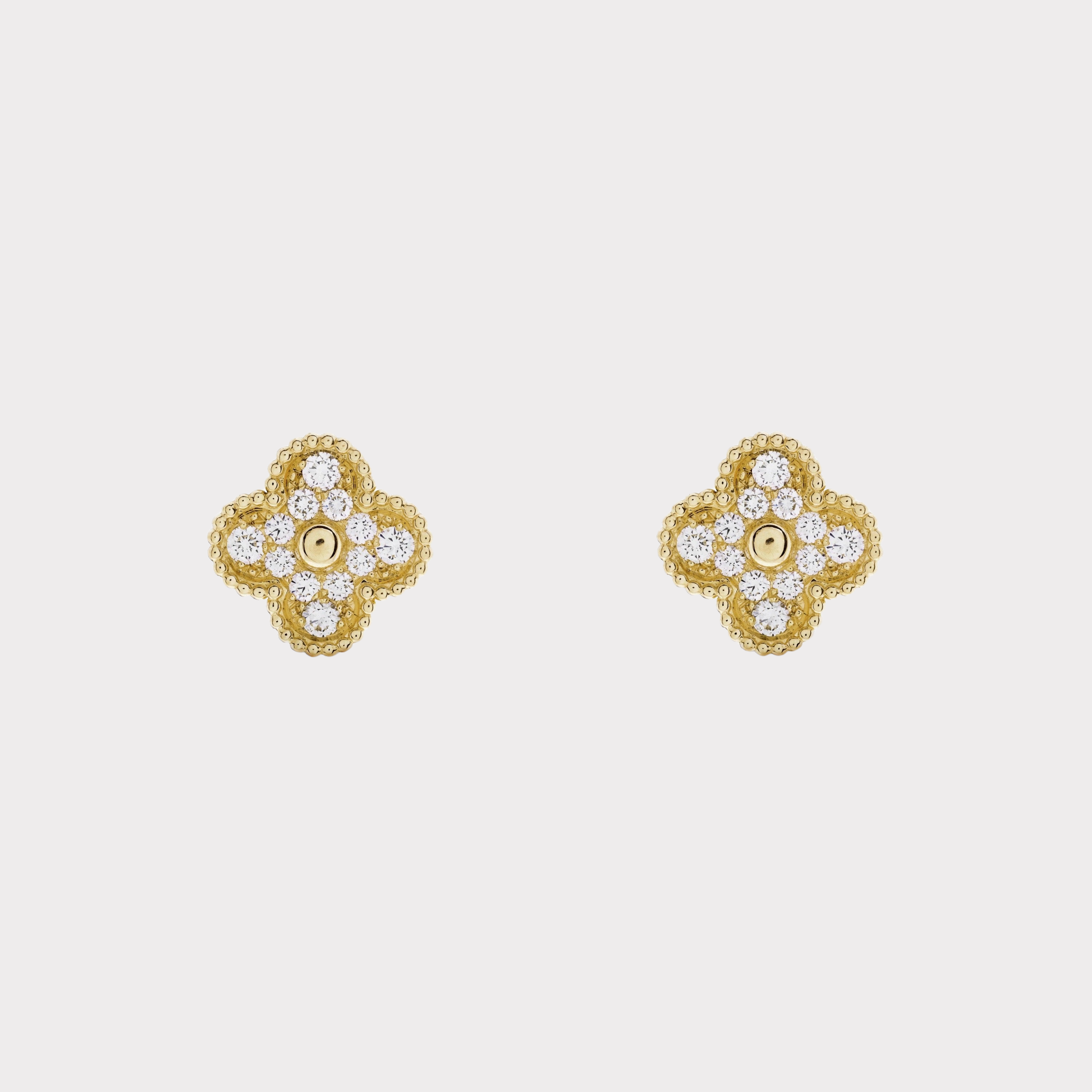 Golden | Clover Diamond Earrings