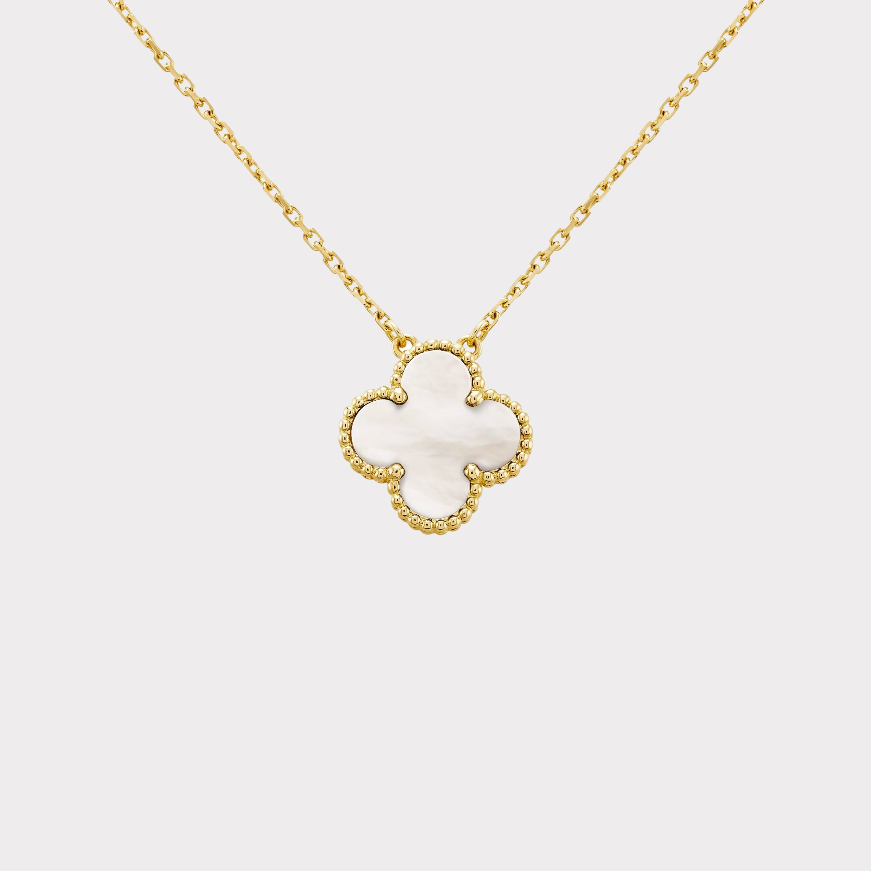 Golden White | Clover Necklace