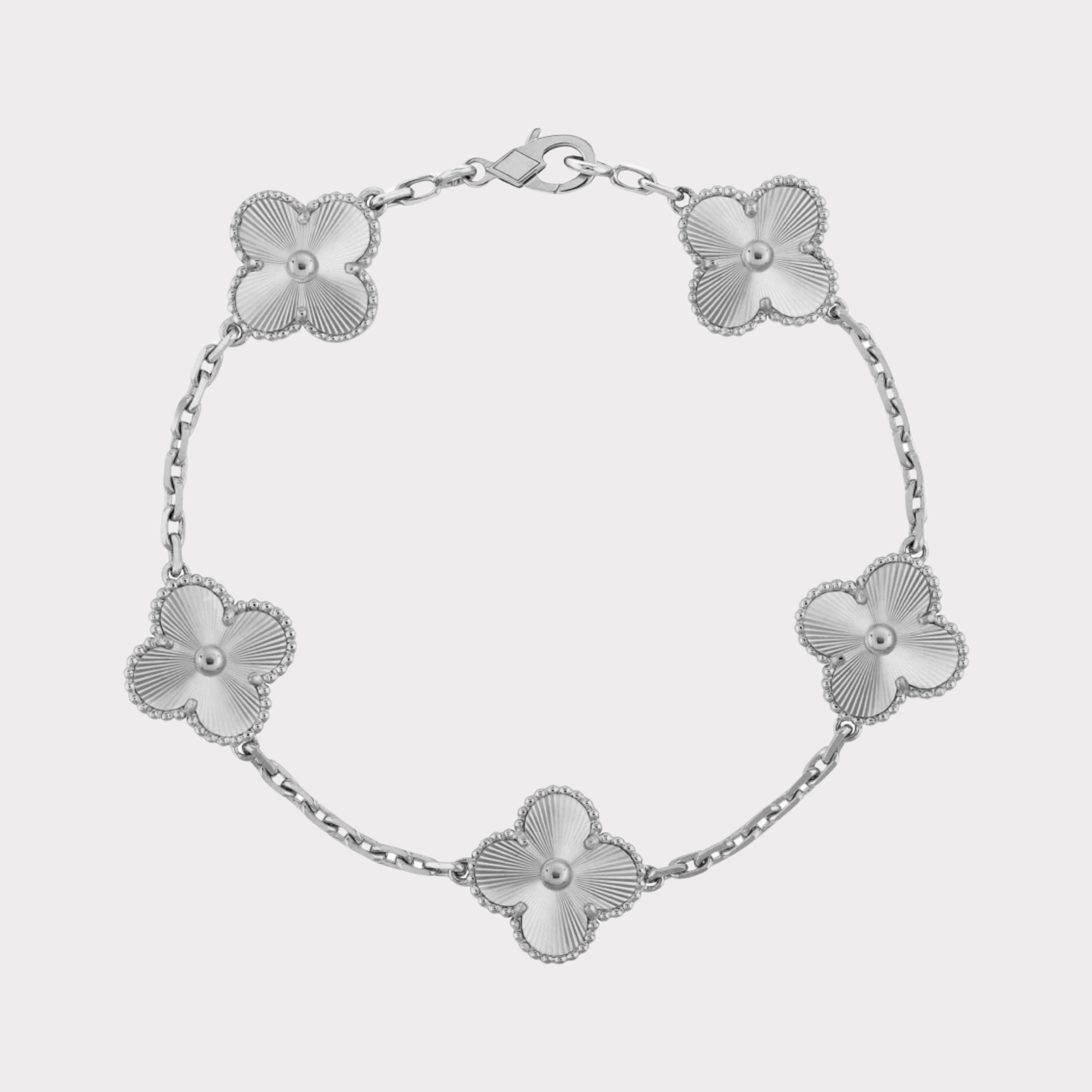 Silver Guilloché | Clover Bracelet