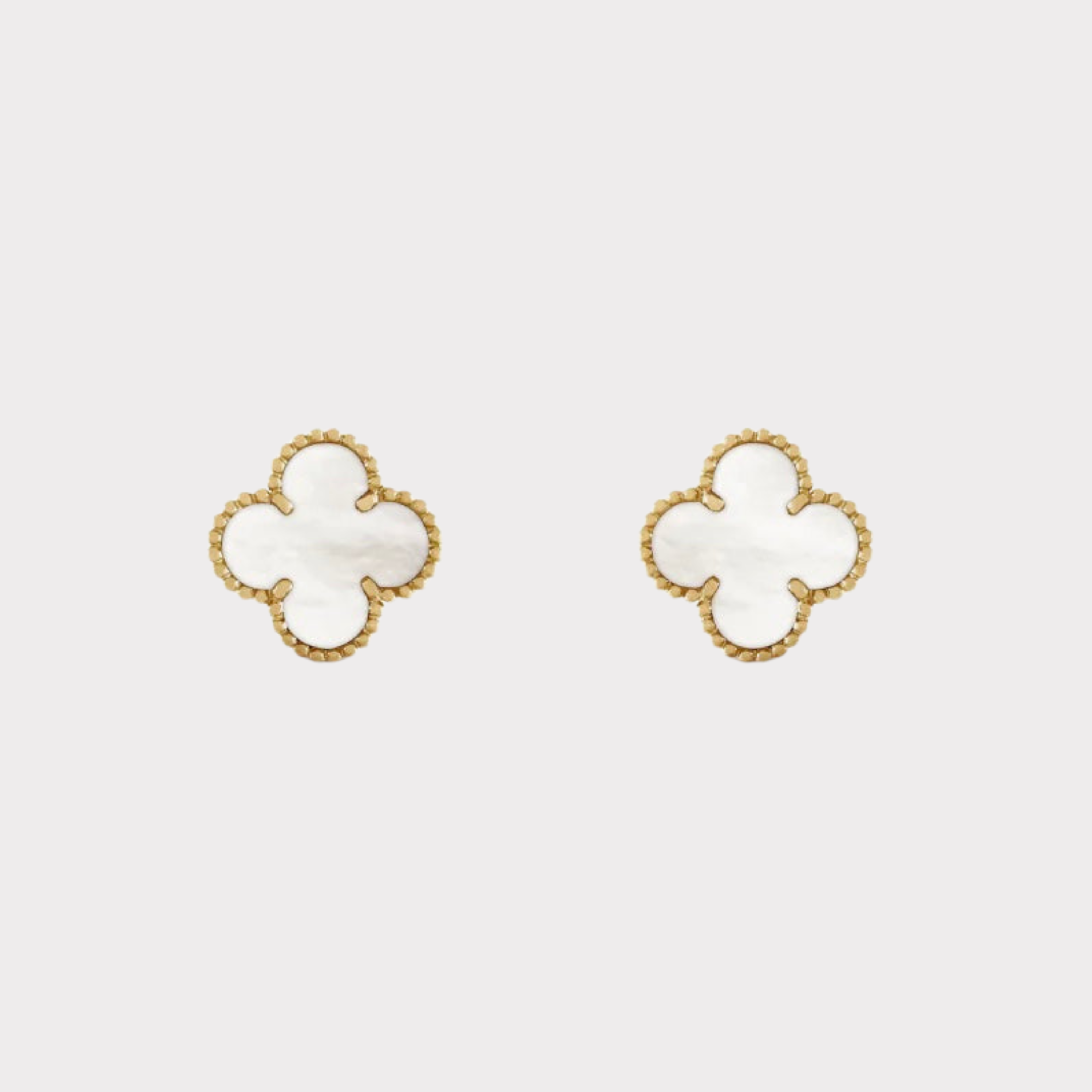 Golden White | Clover Earrings