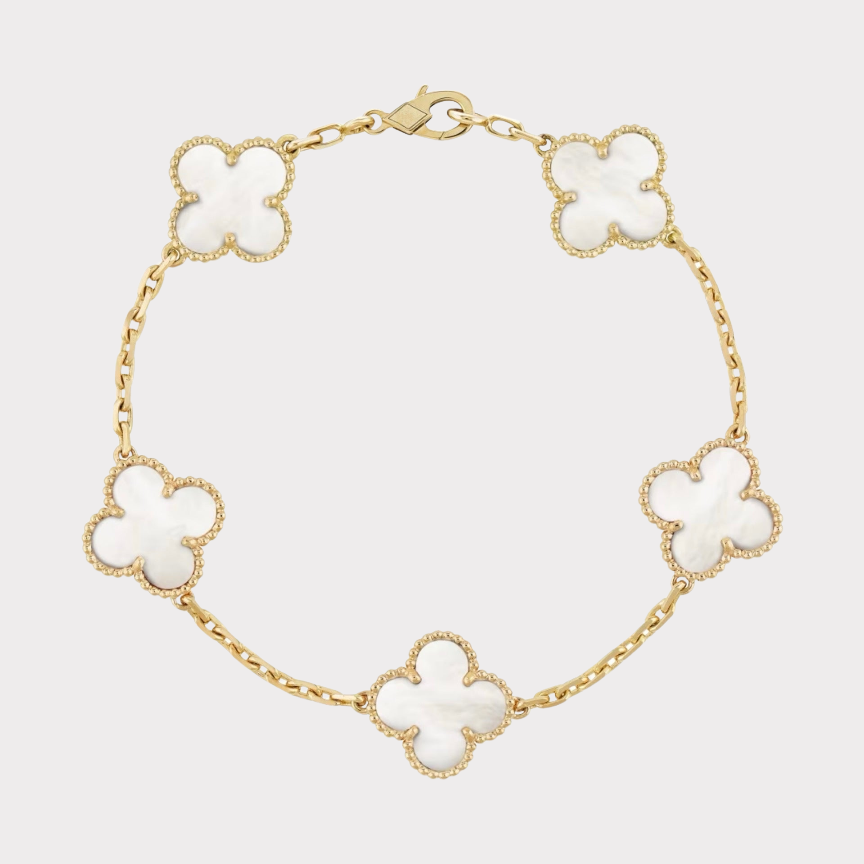 Golden White | Clover Bracelet