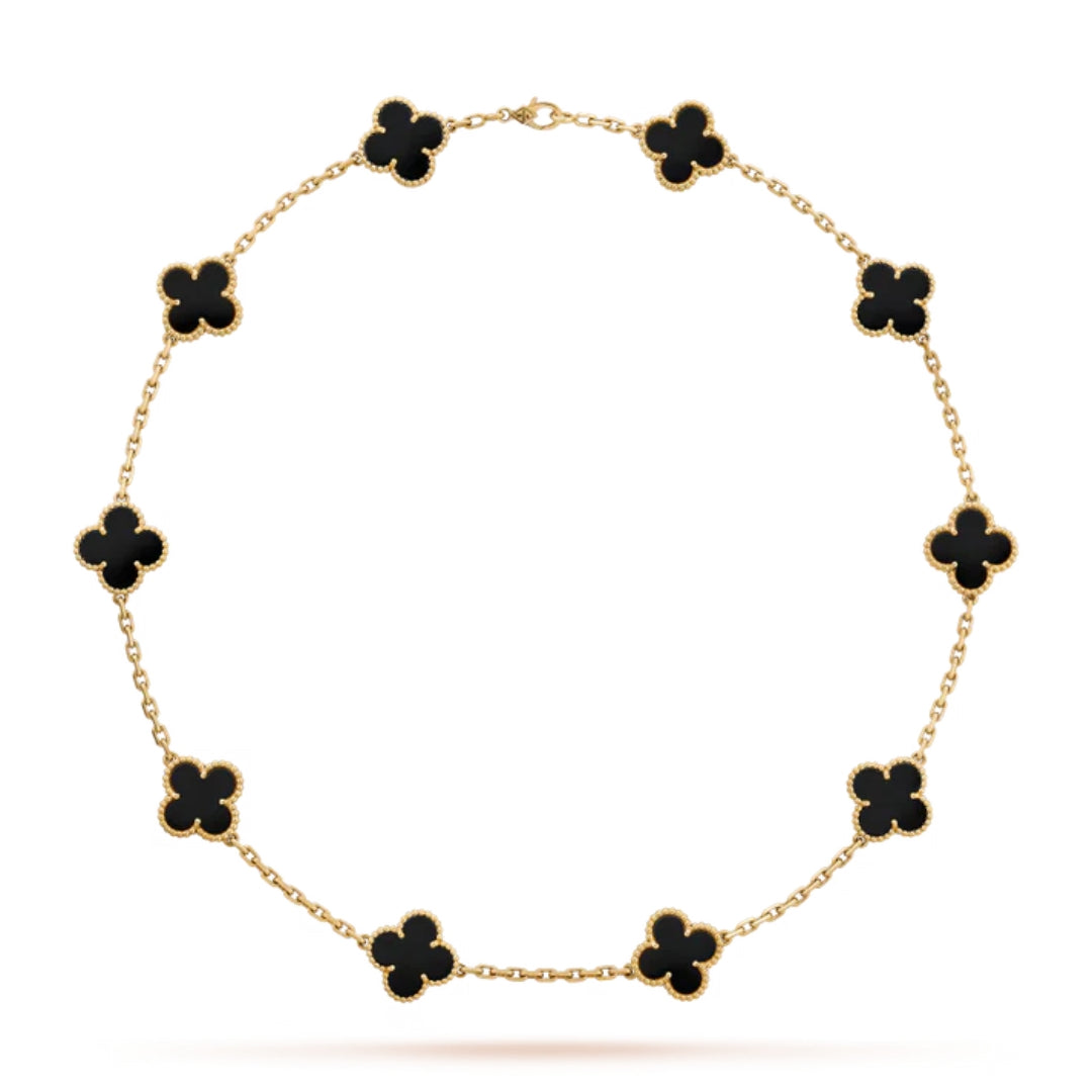 CLOVER | 10 Motive Schwarze Halskette