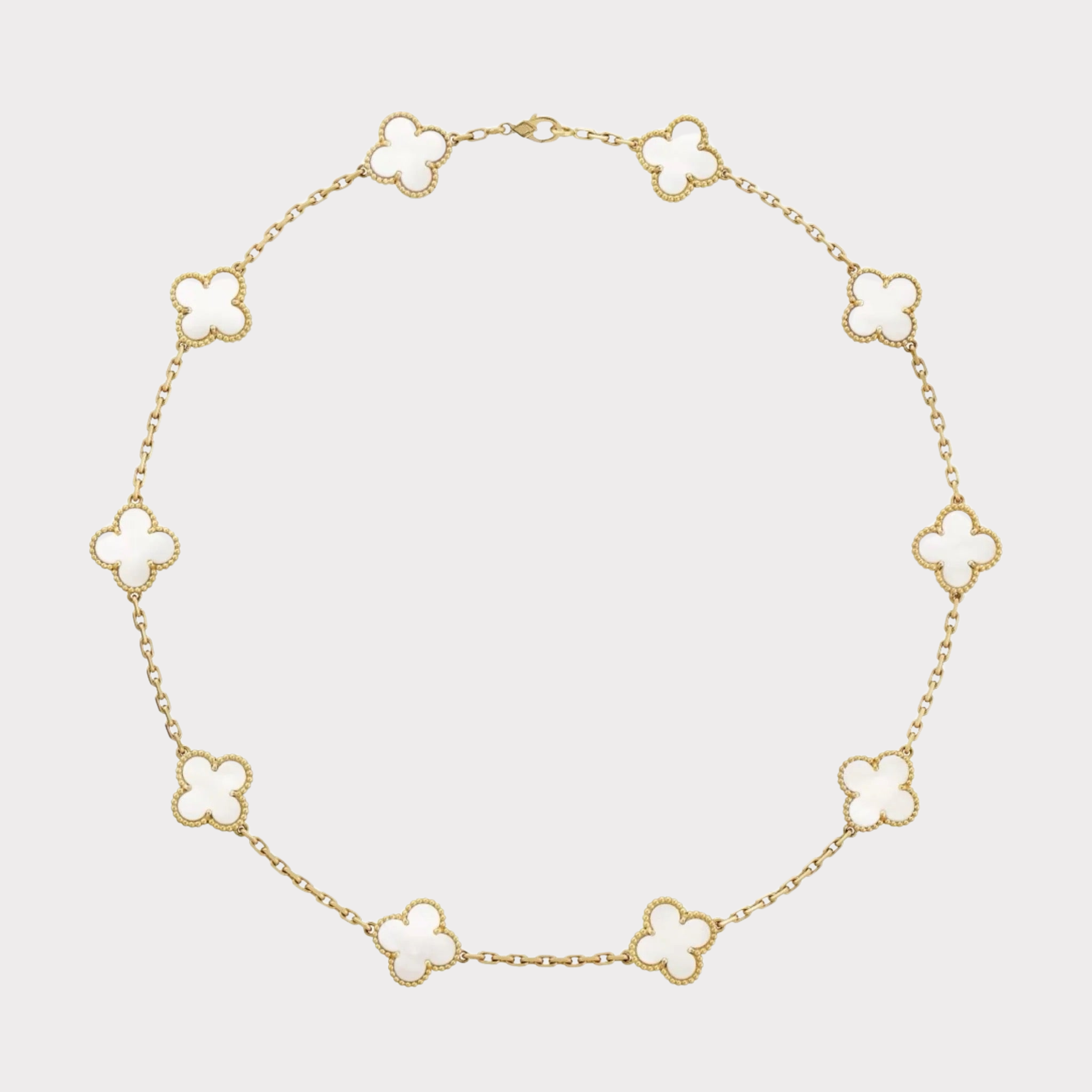 Golden White Luxe | Clover Necklace