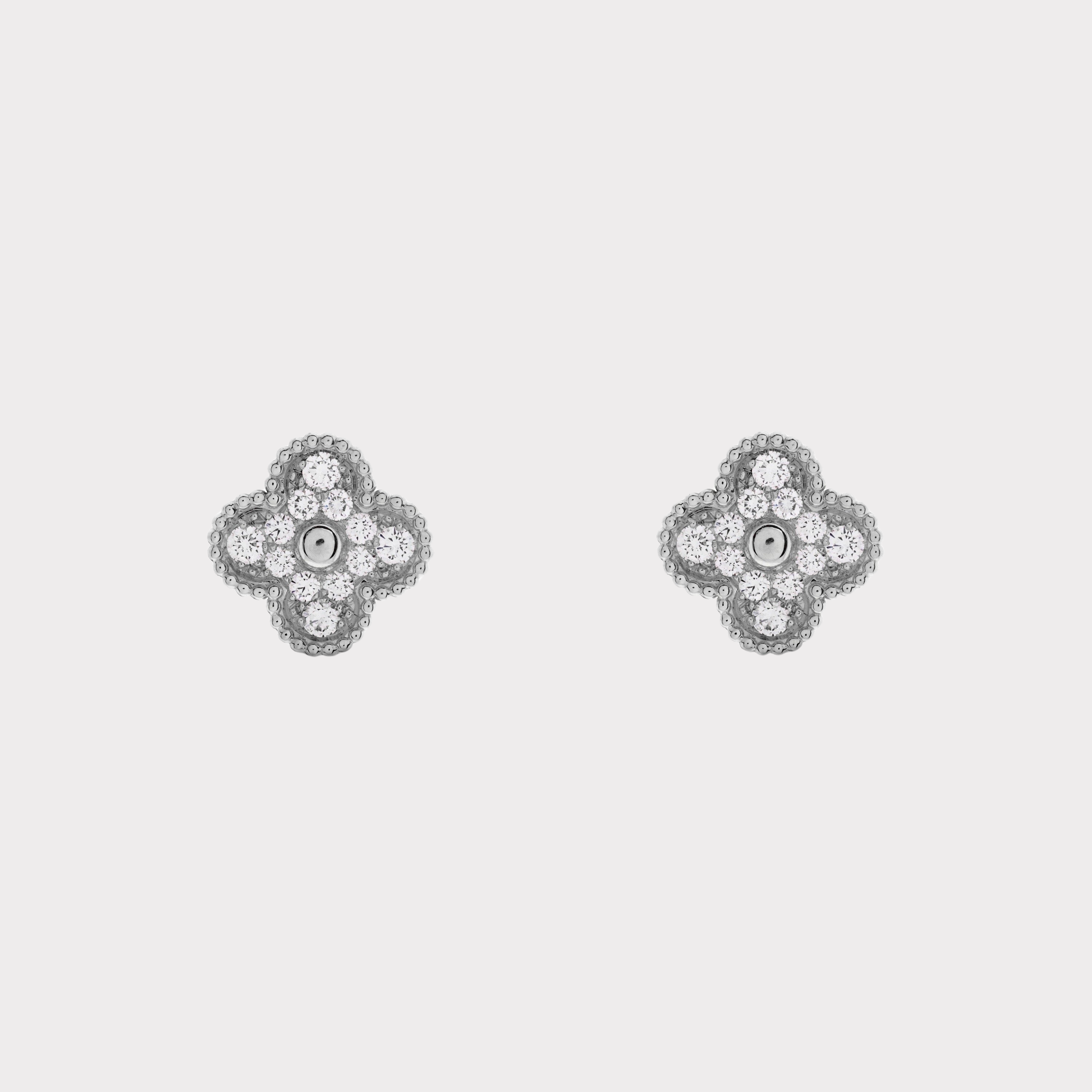 Silver | Clover Diamond Earrings