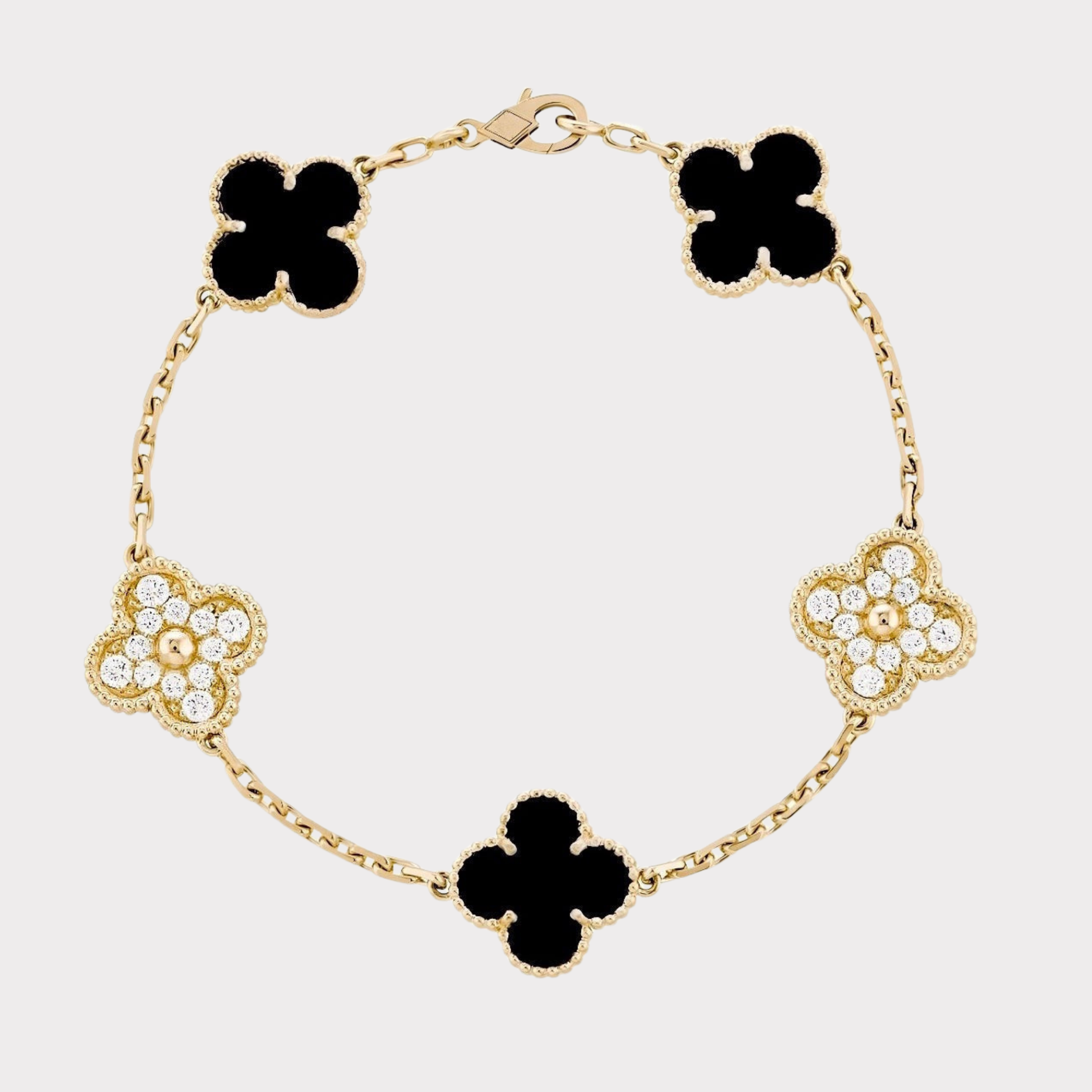 Golden Black | Clover Diamond Bracelet