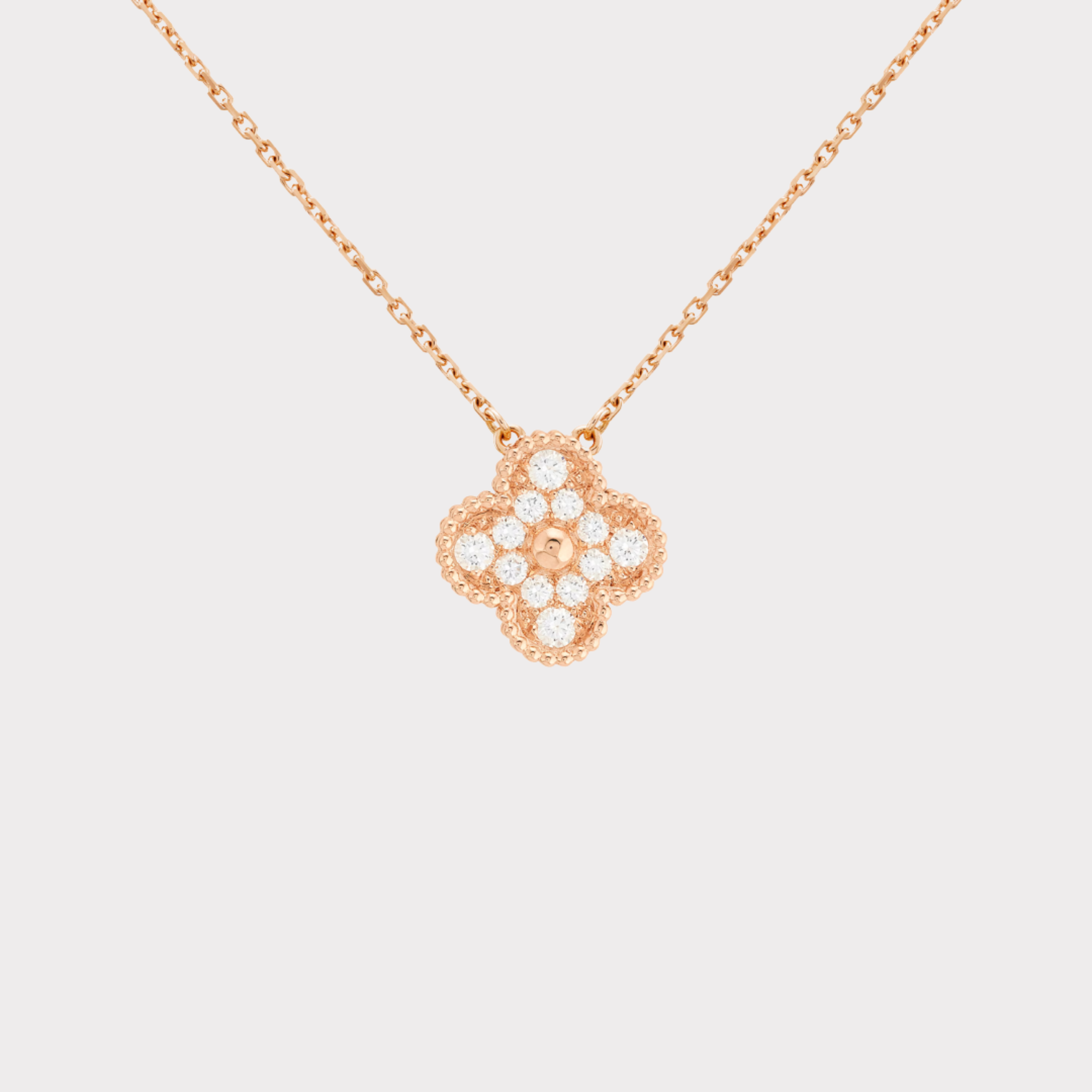 Rose Gold | Clover Diamond Necklace