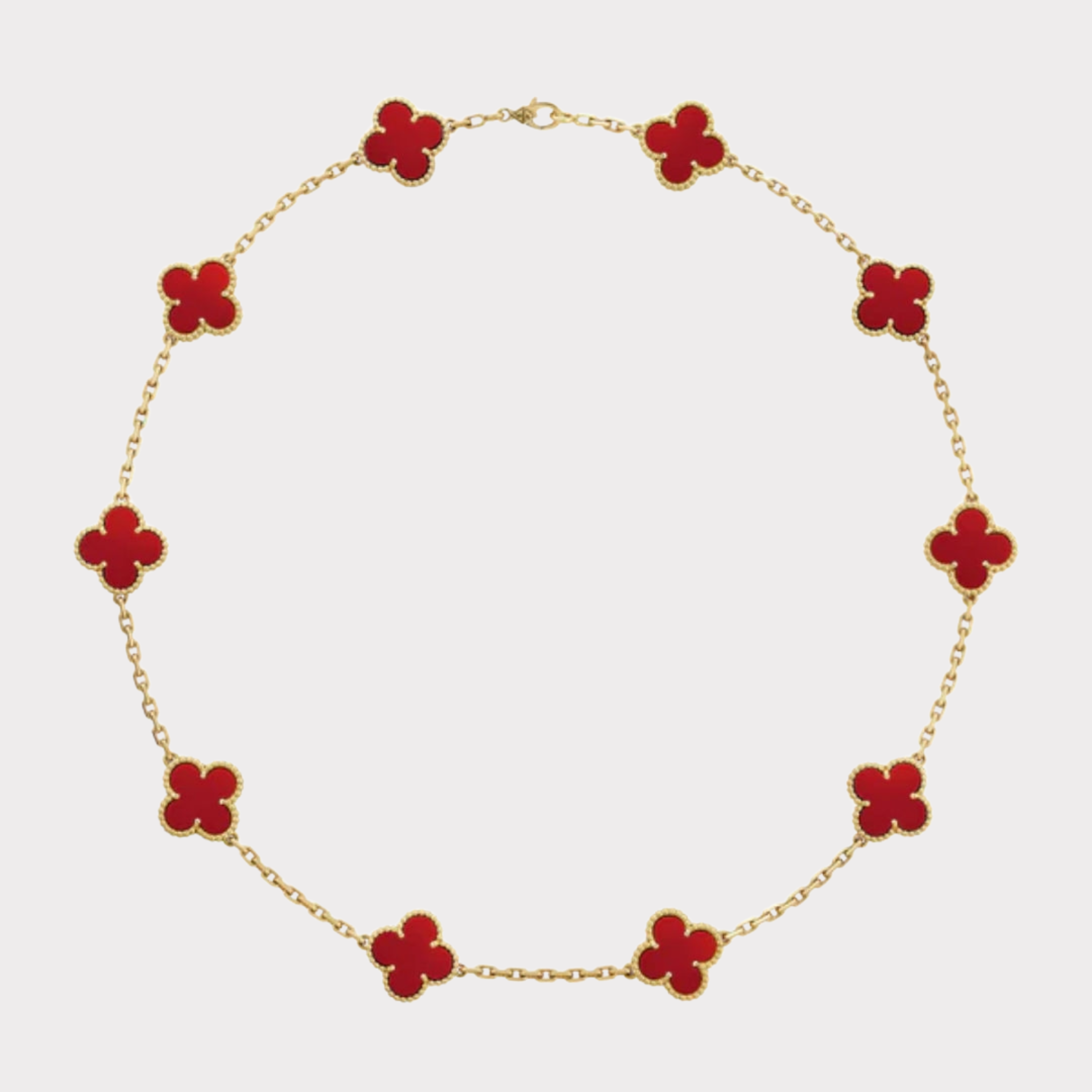 Golden Red Luxe | Clover Necklace