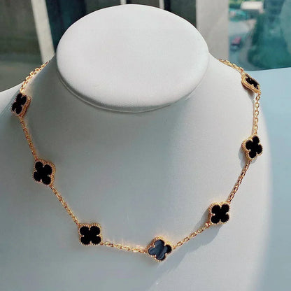 CLOVER | 10 Motive Schwarze Halskette