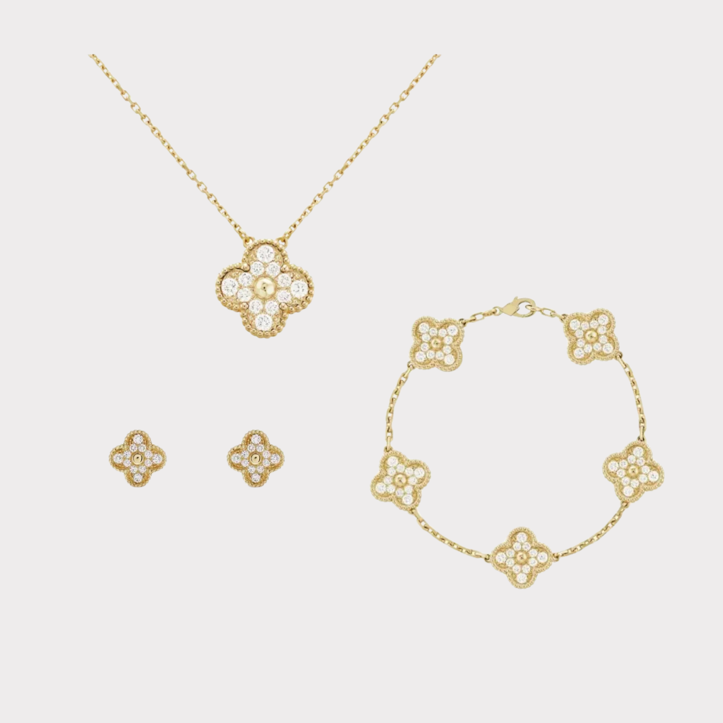 Golden Luxe | Clover Diamond Set