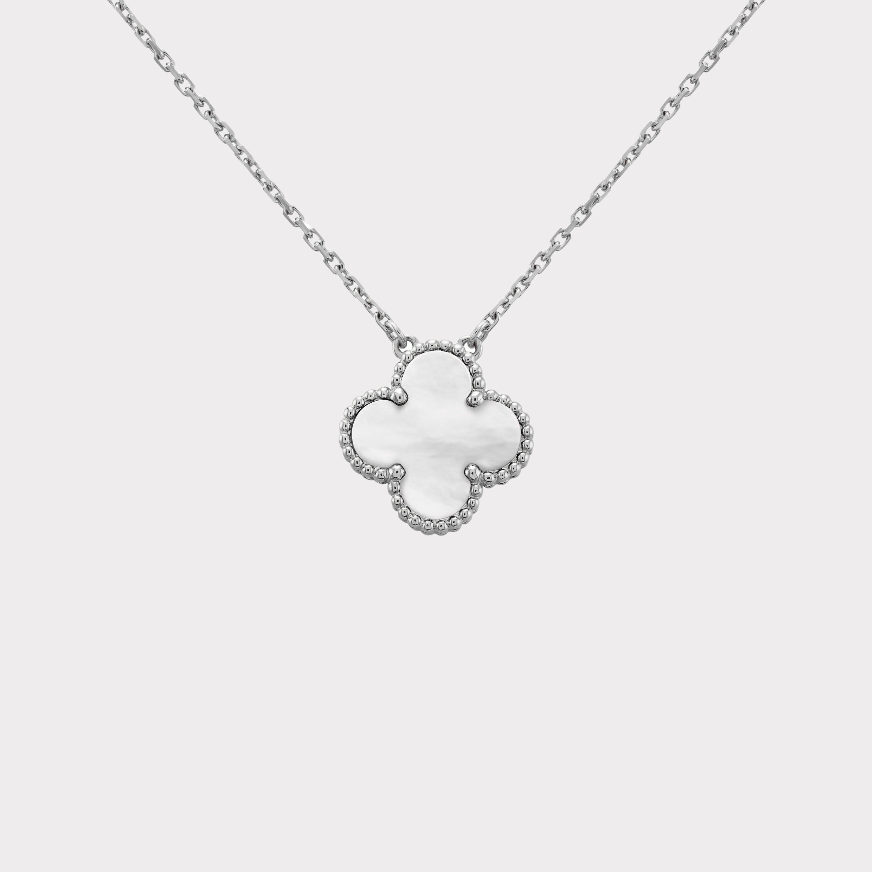 Silver White | Clover Necklace