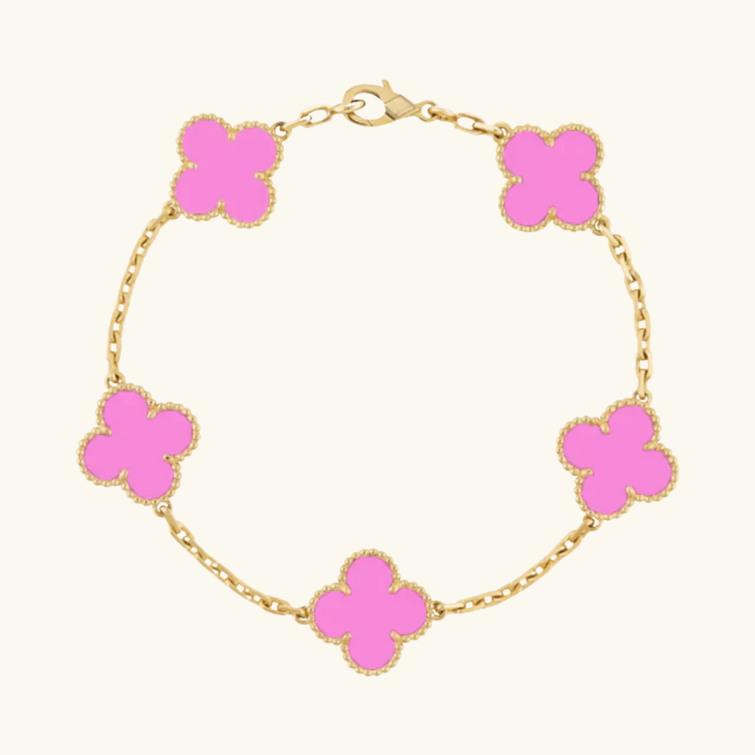 CLOVER | Goldene Neon-Pink Armband