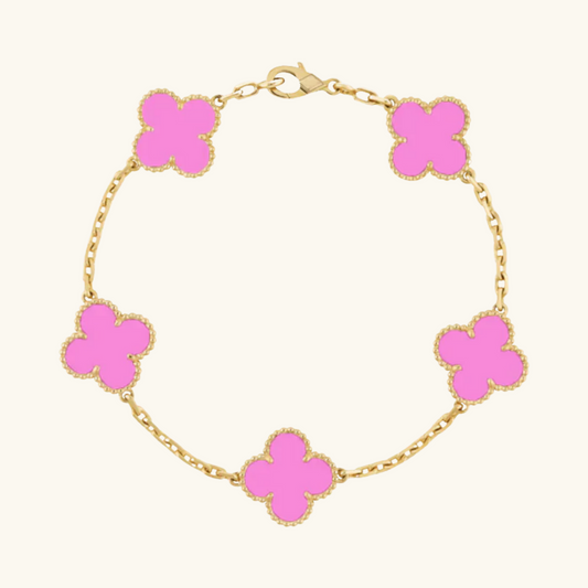 CLOVER | Goldene Neon-Pink Armband