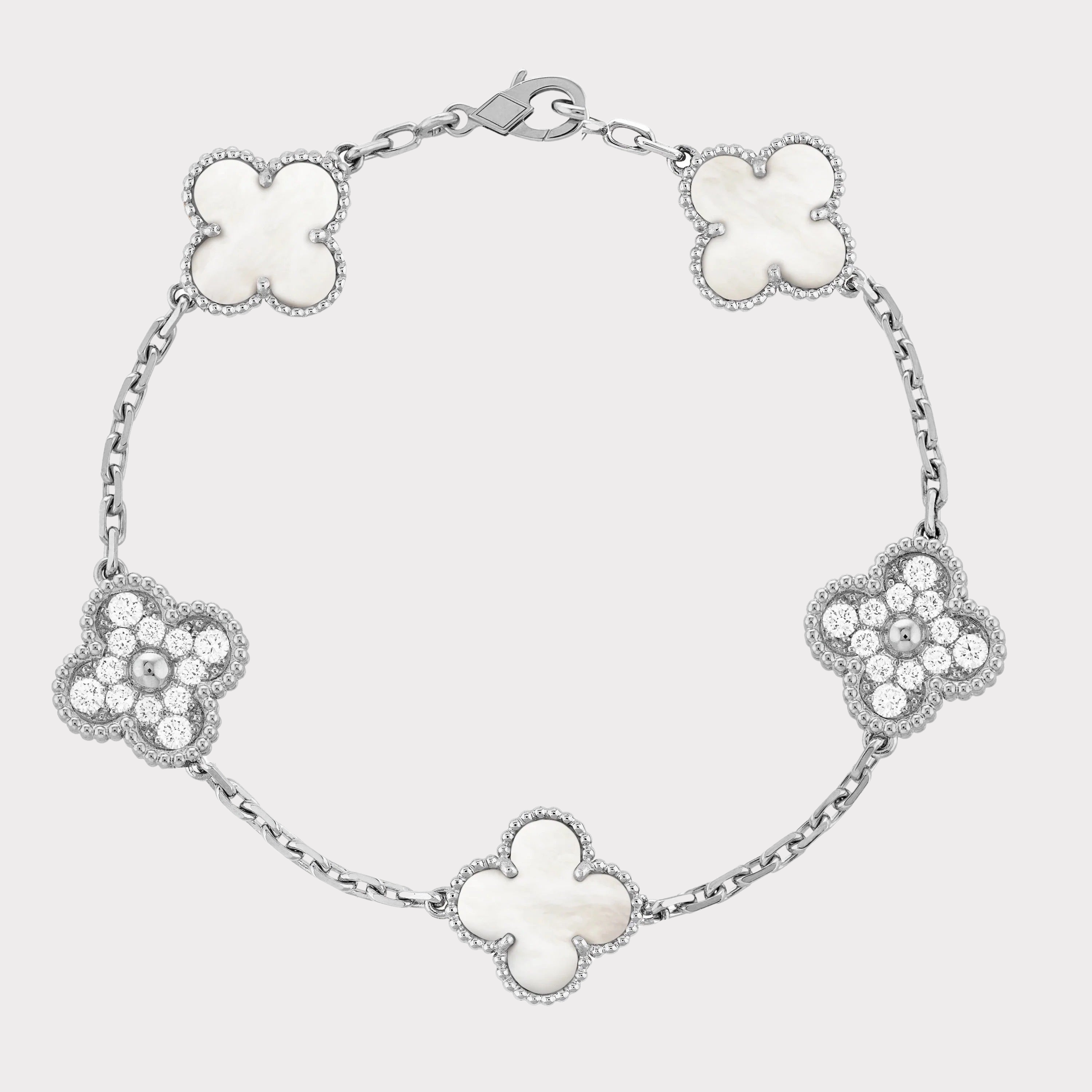 Silver White | Clover Diamond Bracelet