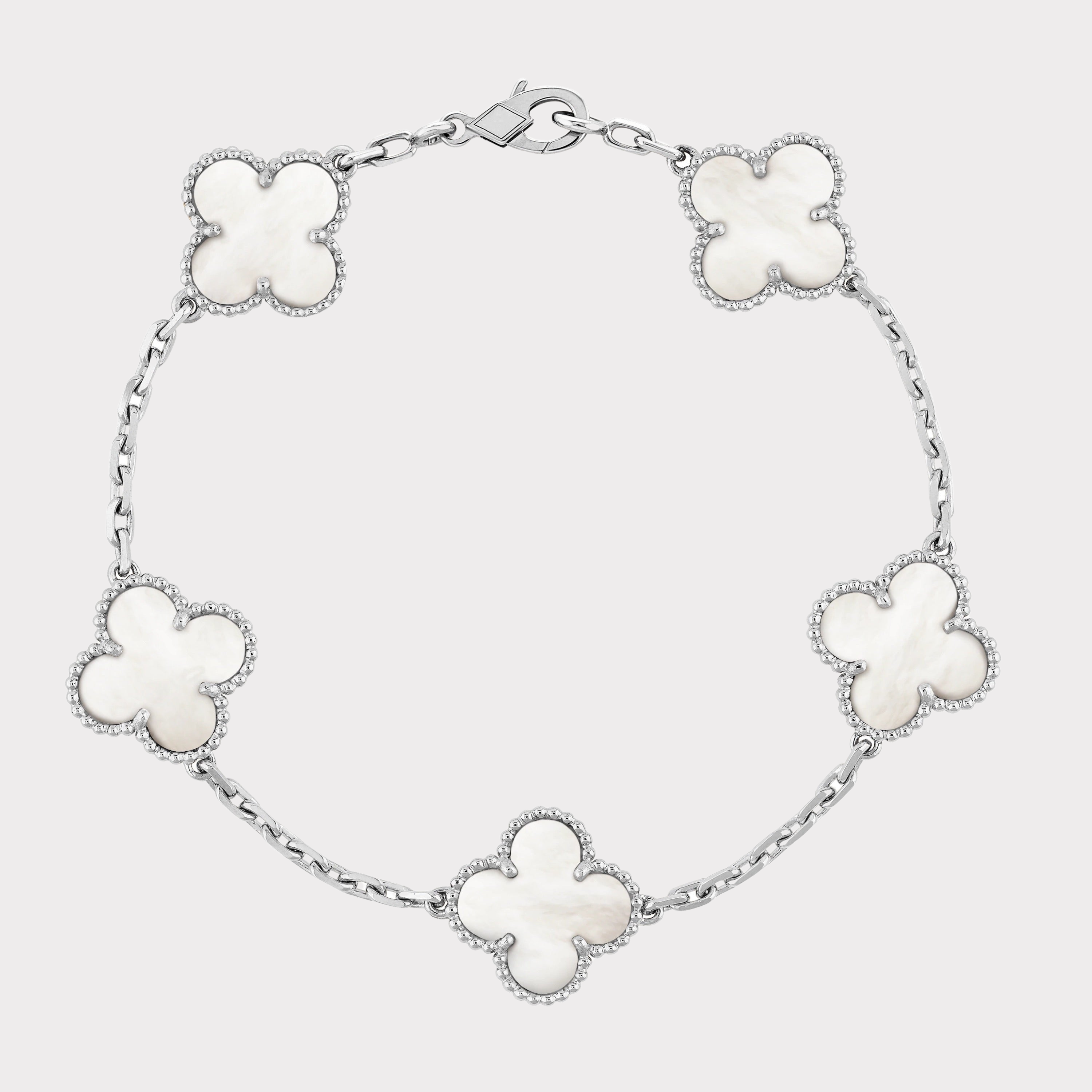 Silver White | Clover Bracelet