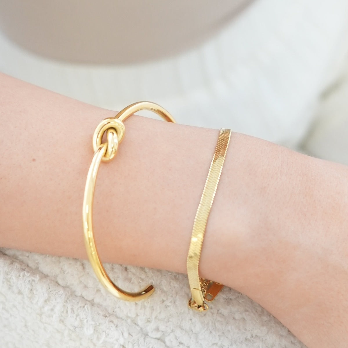 Barbed Wire Bangle Bracelet - Gold