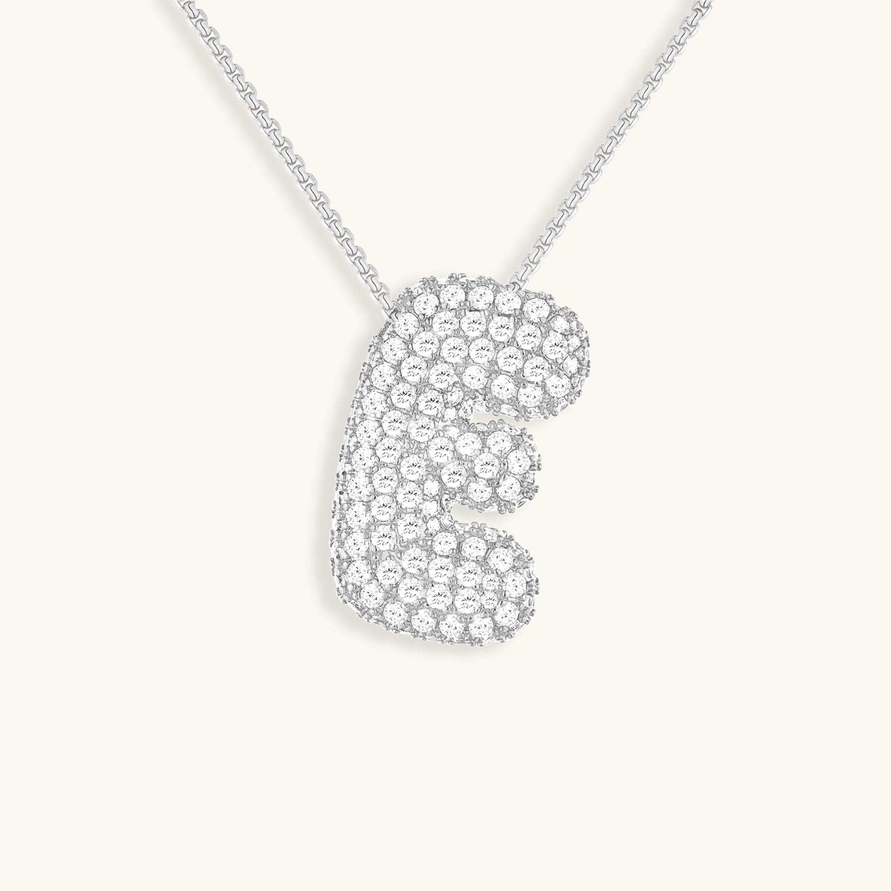 Bubble Initial Diamond Necklace