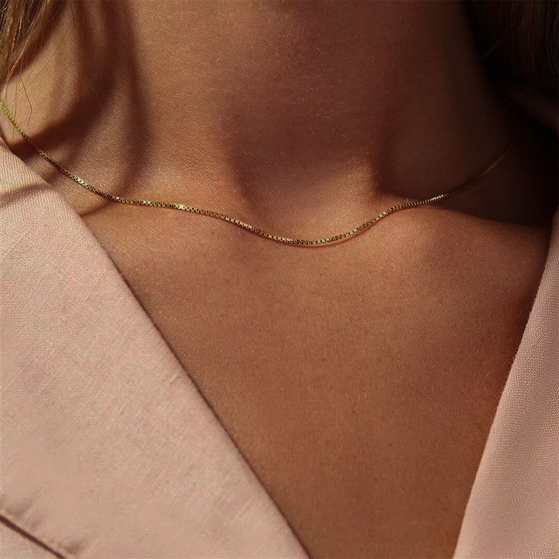 Danica Box Chain Gold Necklace