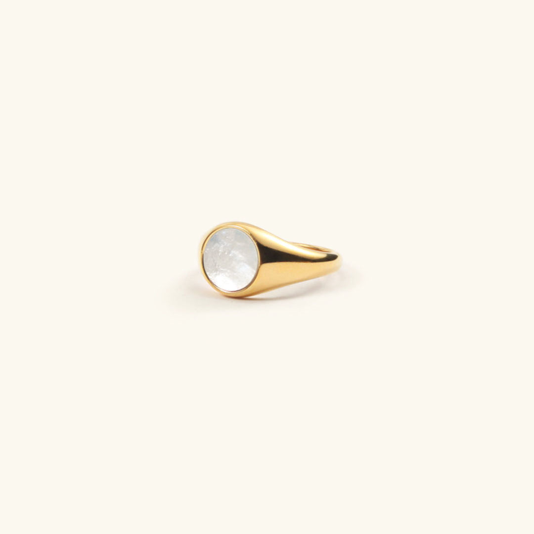 Mother Of Pearl Gold Ring