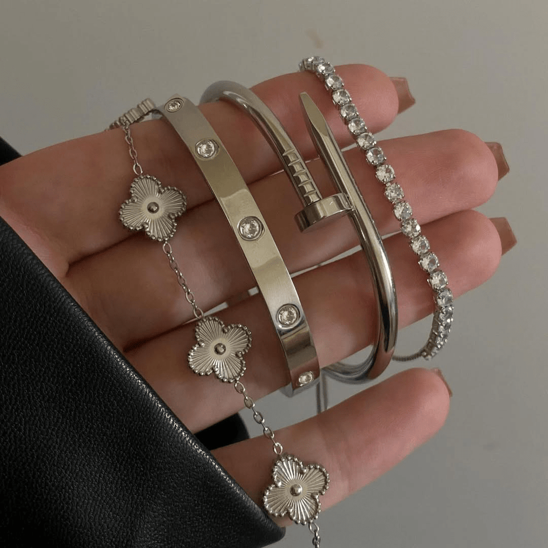 Silver Luxe | Stackable Bracelet Set