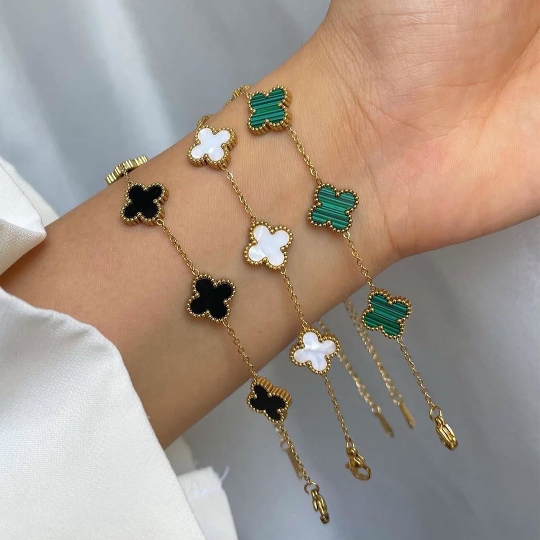 Golden Harmony | Clover Bracelet Set