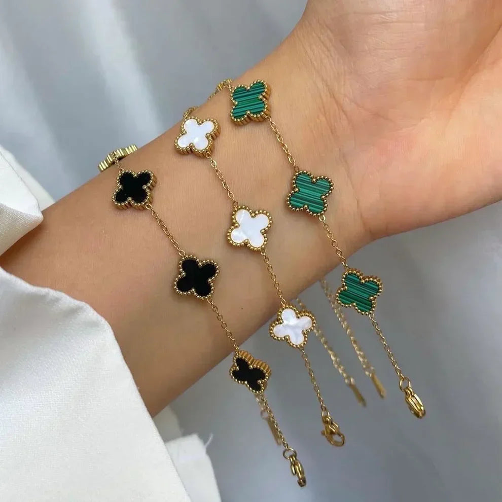 3-teiliges Kleeblatt-Armband-Set